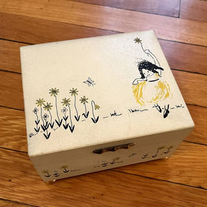 Two-tiered Jewelry Box with Blue Satin Lining